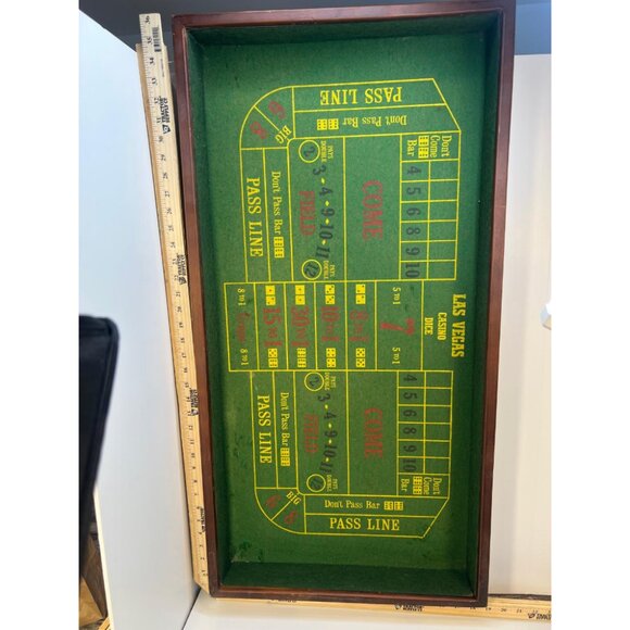 Other - Vintage Las Vegas Casino Craps Table Felt Framed Wall Art Game Board